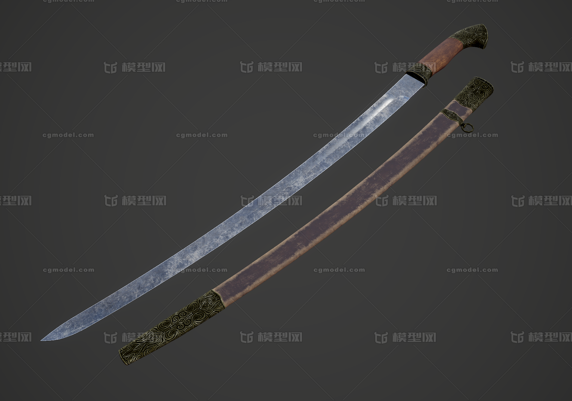 武士刀 日本刀模型-冷兵器模型库-FBX(.fbx)模型下载-cg模型网