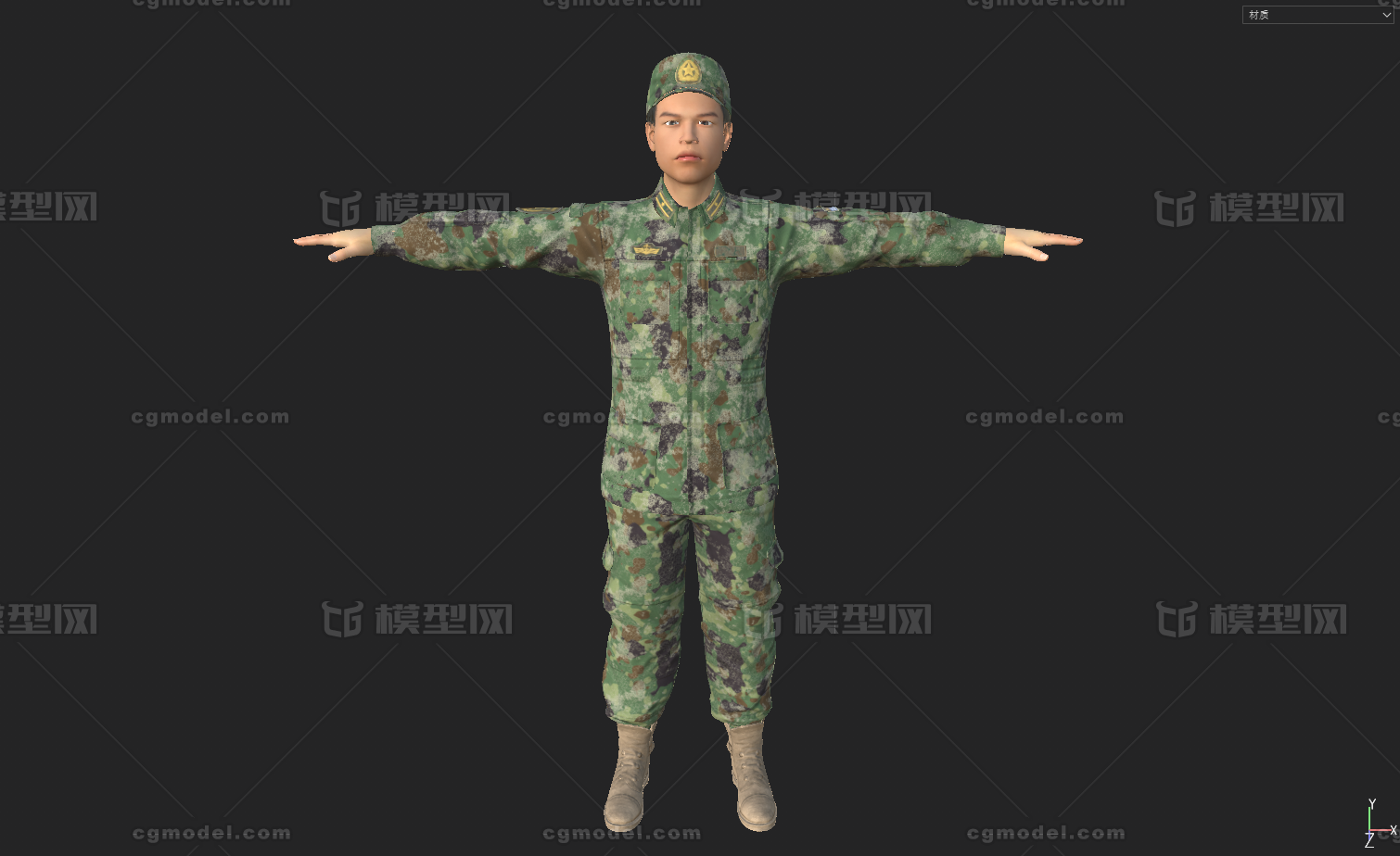21式丛林迷彩作战服星空迷彩特种兵海陆空模型-男人模型库-FBX(.fbx)模型下载-cg模型网