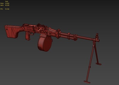 RPD机枪 PBR次世代模型-枪械模型模型库-FBX(.fbx)模型下载-cg模型网