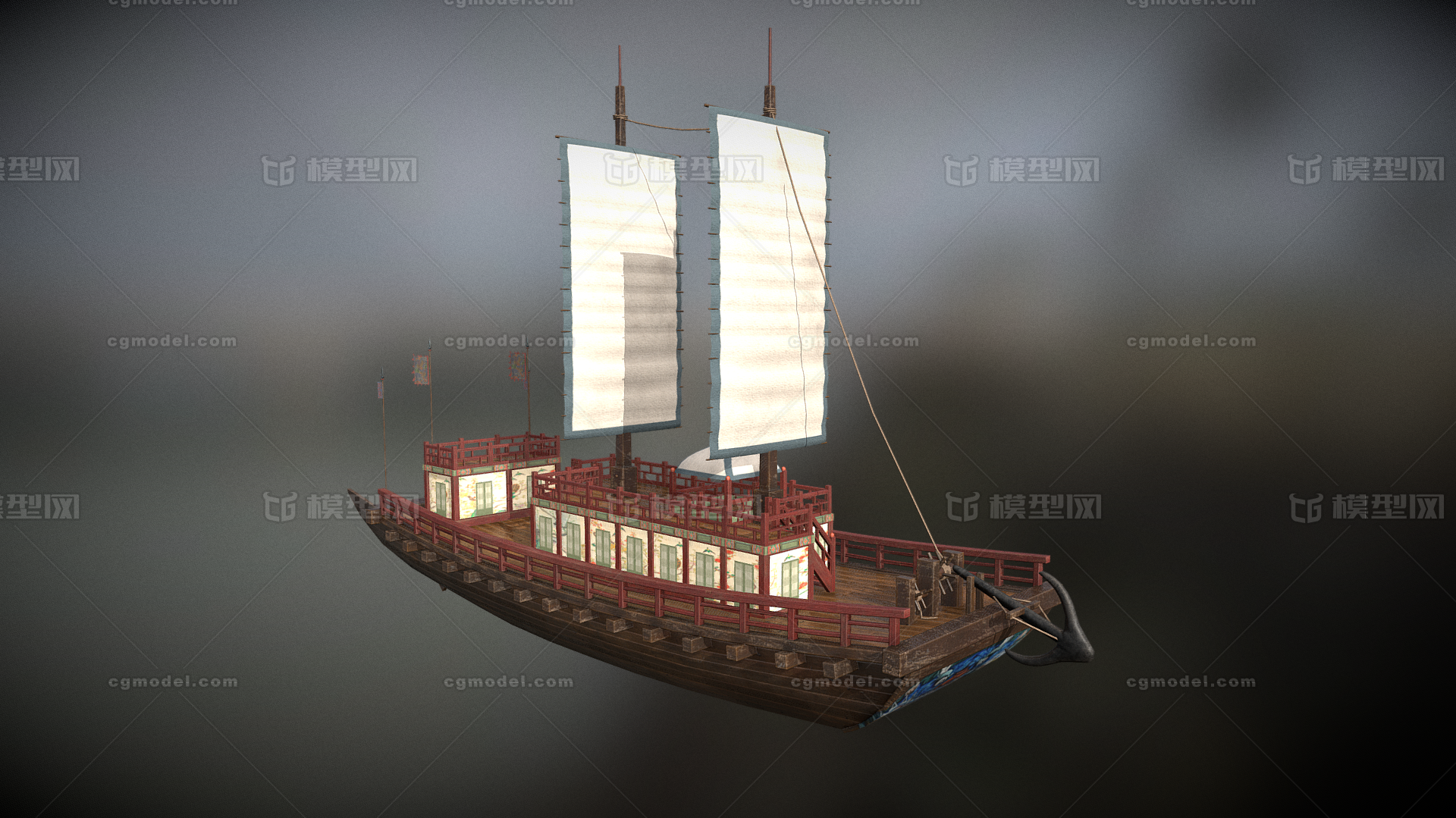 古代木船 古代船只模型-古代船/仿古船模型库-3ds Max(.max)模型下载-cg模型网