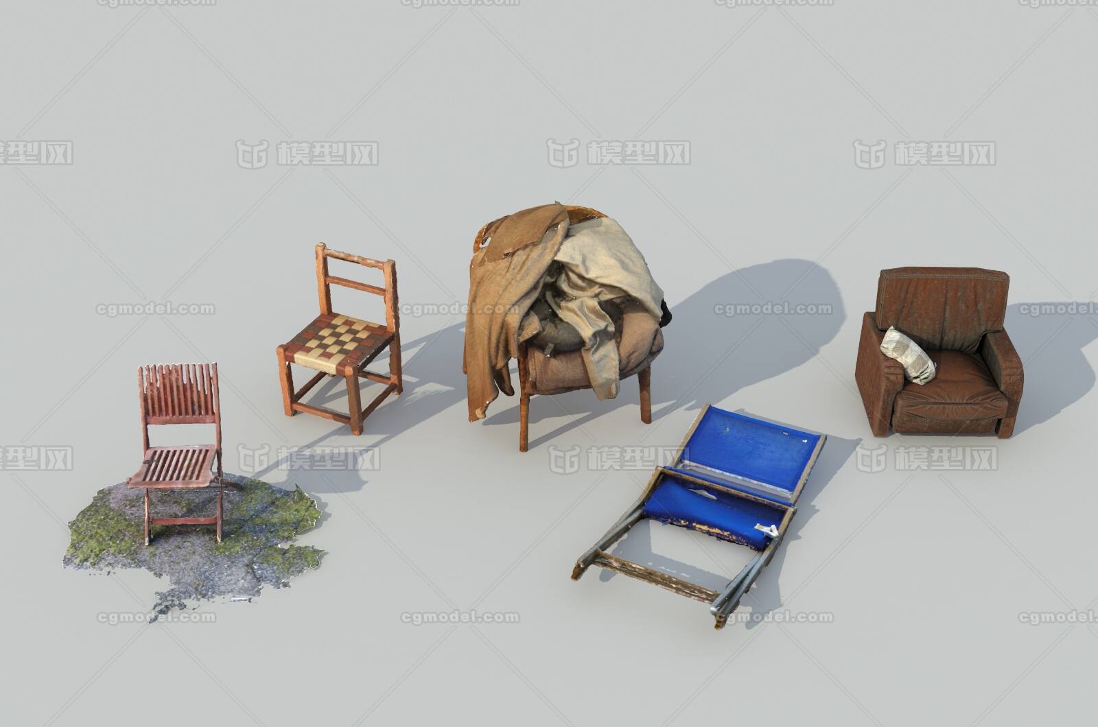 木椅 凳子模型-沙发模型库-3ds Max(.max)模型下载-cg模型网