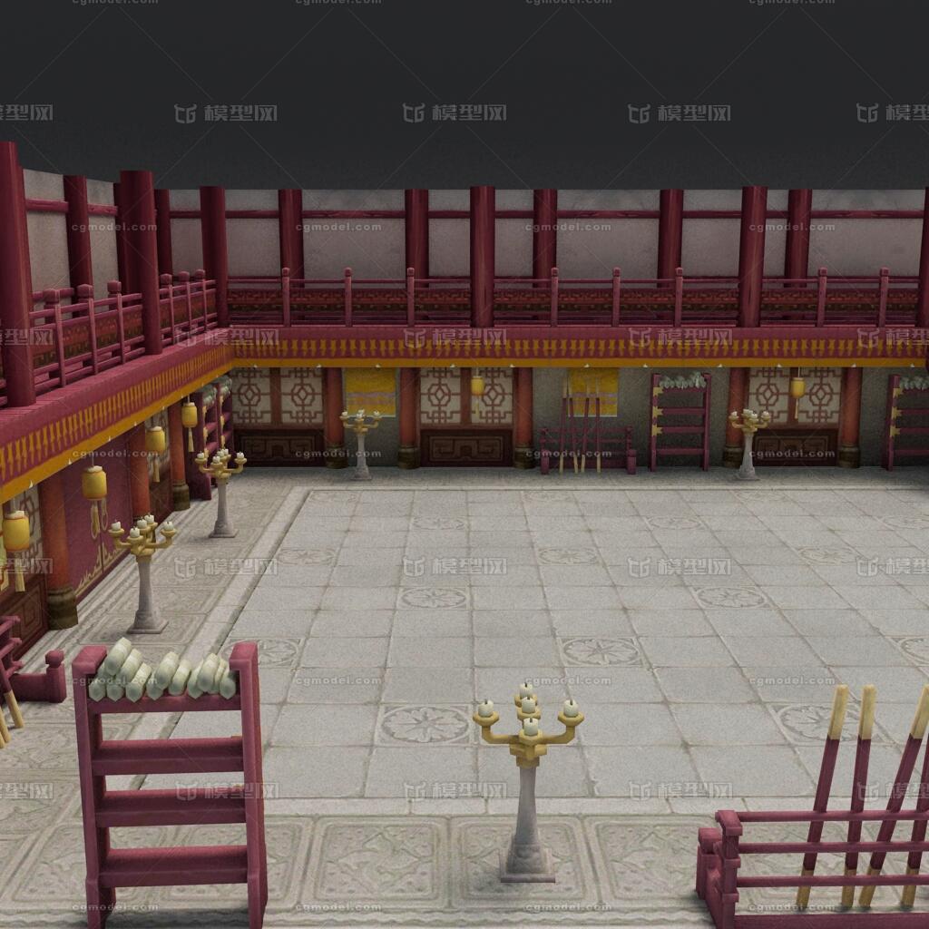 古代阁楼建筑模型-古代场景模型库-3ds Max(.max)模型下载-cg模型网