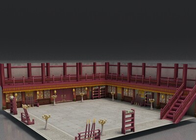 古代阁楼建筑模型-古代场景模型库-3ds Max(.max)模型下载-cg模型网