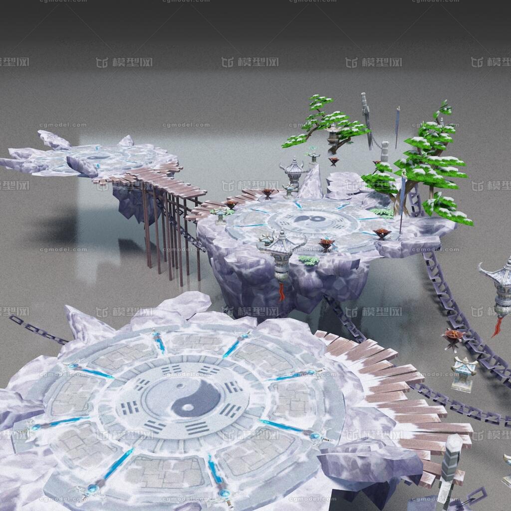 天空之地雪地模型-古代场景模型库-3ds Max(.max)模型下载-cg模型网