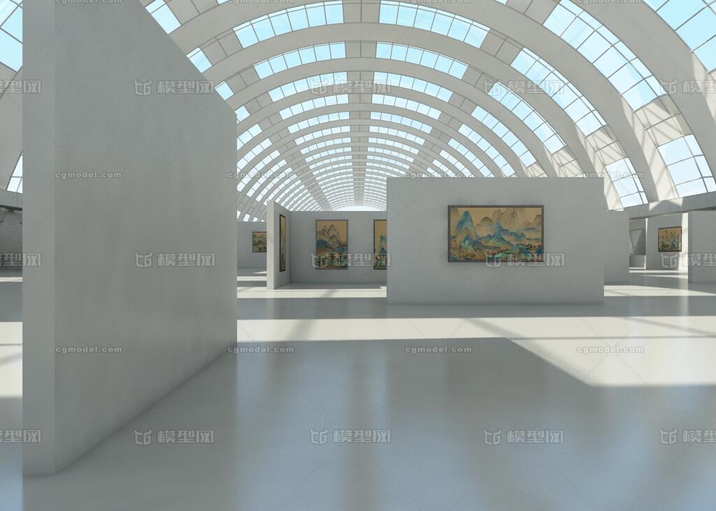 美术馆场景 片头动画模型-现代场景模型库-3ds Max(.max)模型下载-cg模型网