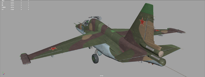 Su393 Su-39 亚音速支援战机模型-军用飞机模型库-Maya(.ma/.mb)模型下载-cg模型网