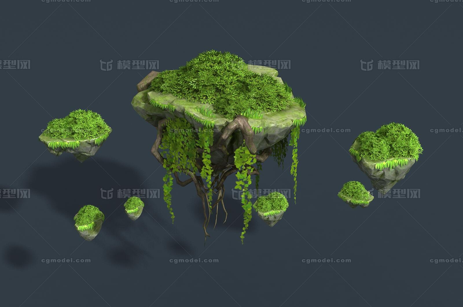 卡通 悬浮岛屿模型-场景部件模型库-FBX(.fbx)模型下载-cg模型网