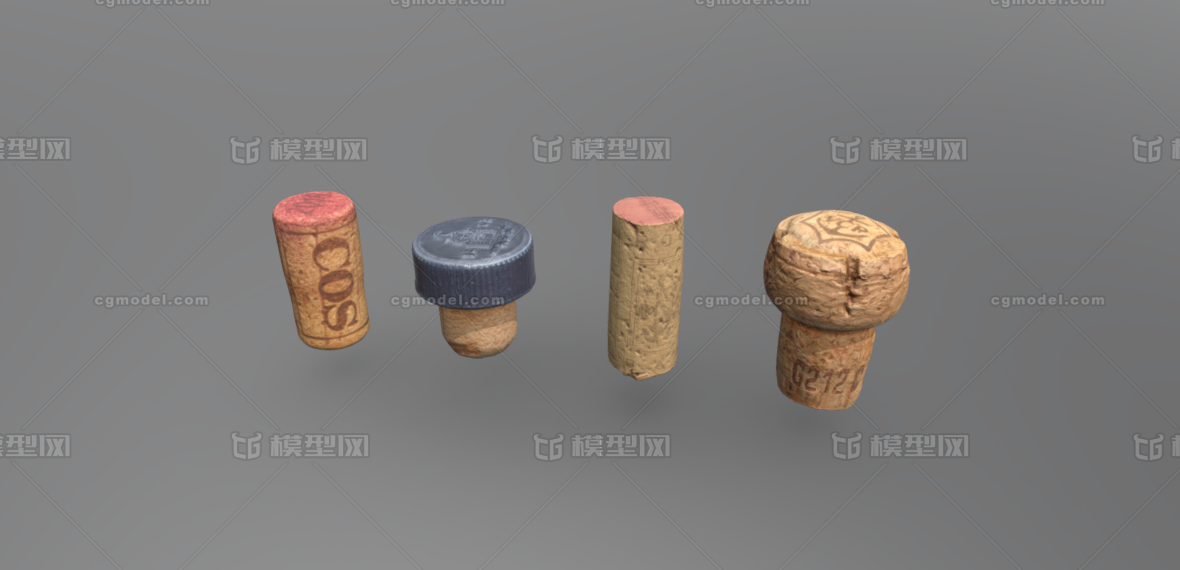 红酒塞子 瓶塞子模型-个人用品模型库-Blender(.blend)模型下载-cg模型网