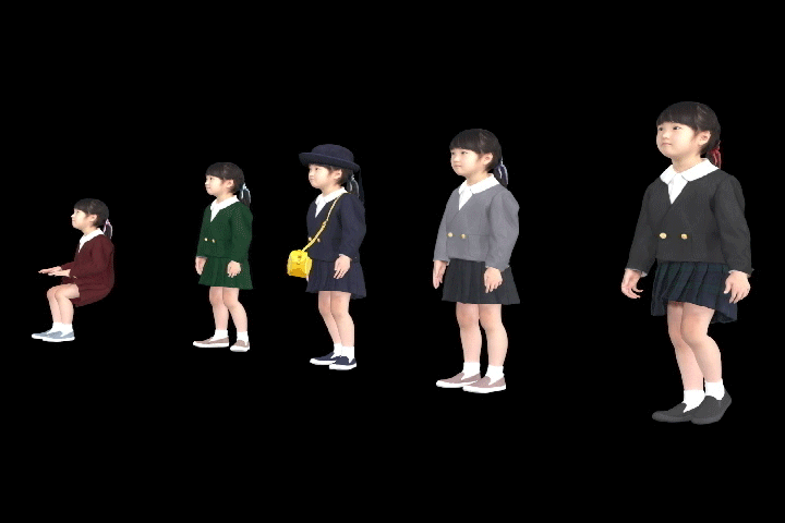 女孩（动画）小学生 女学生模型-孩子-女模型库-FBX(.fbx)模型下载-cg模型网