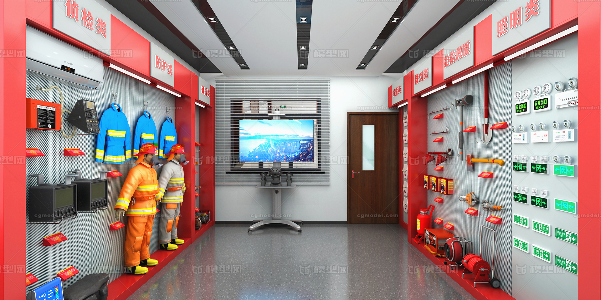 消防救援装备室设备间工具间警用维修室储藏模型-其他空间模型库-3ds Max(.max)模型下载-cg模型网