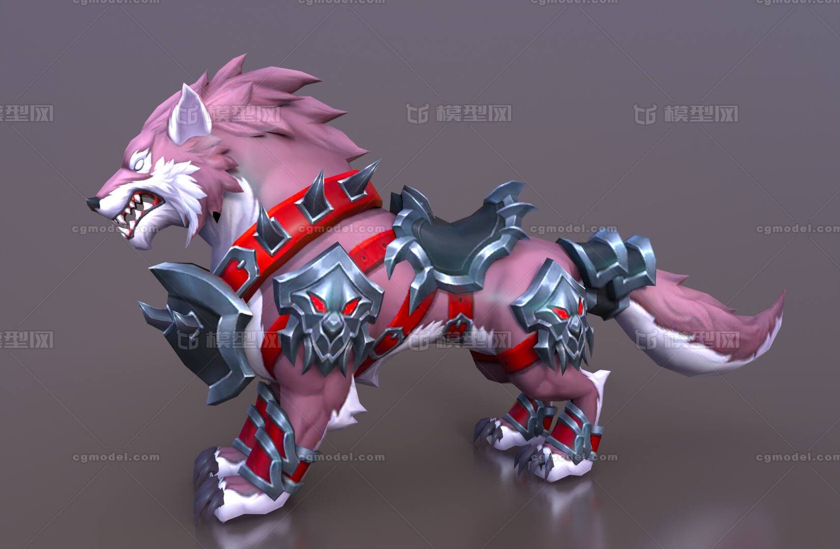 手绘魔狼坐骑 恶狼模型-神话/幻想模型库-FBX(.fbx)模型下载-cg模型网