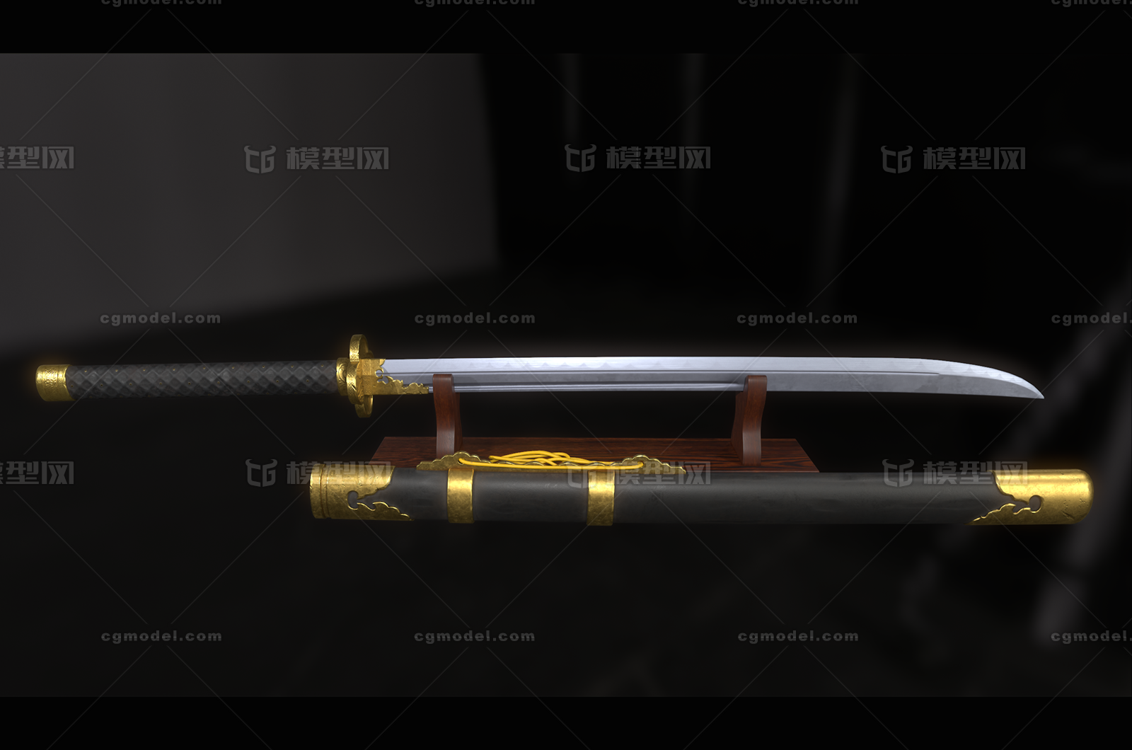 斩马刀 武器模型-冷兵器模型库-3ds Max(.max)模型下载-cg模型网