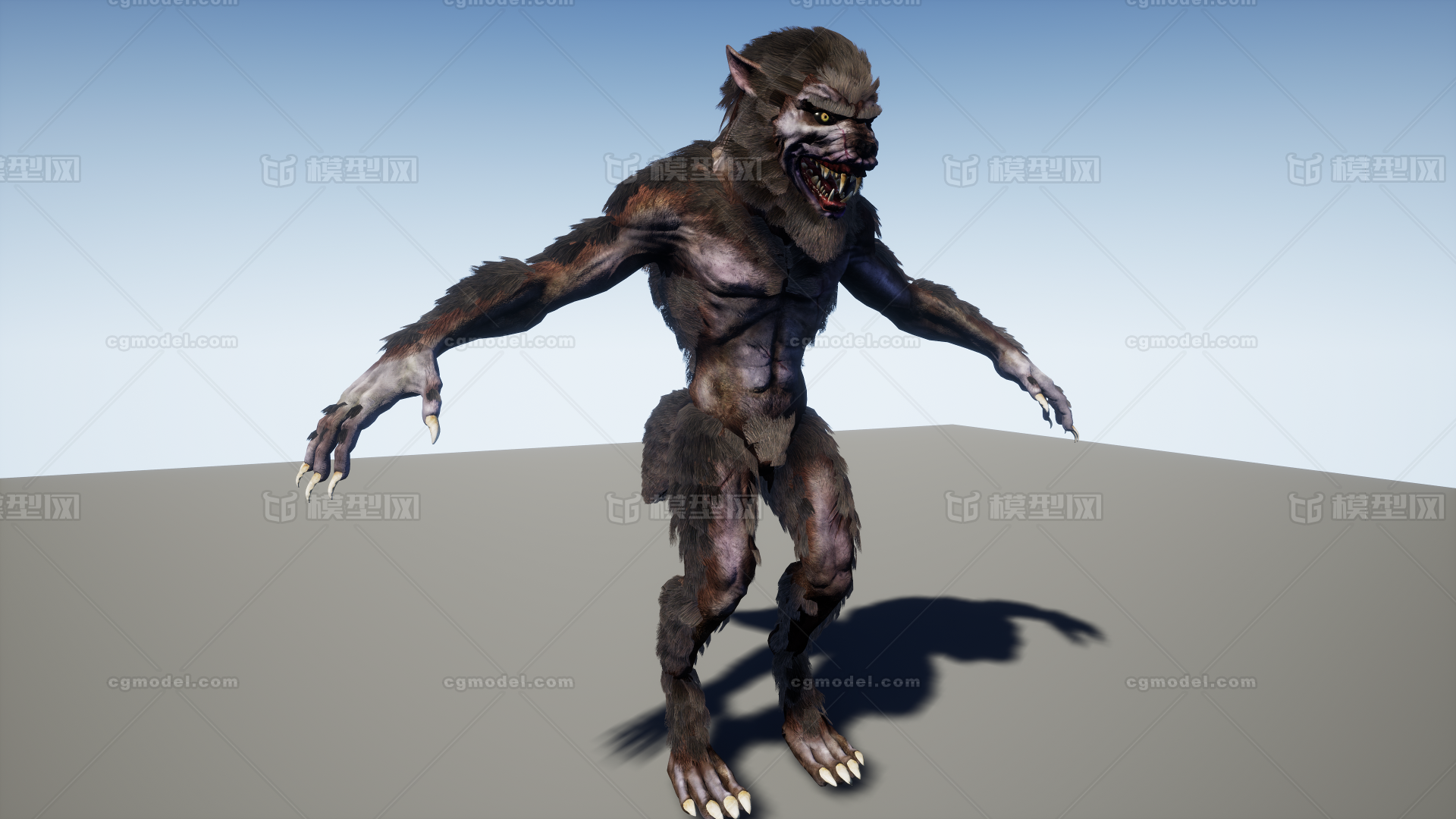 变异狼人 怪物怪兽模型-异形怪物模型库-Unreal Engine模型下载-cg模型网