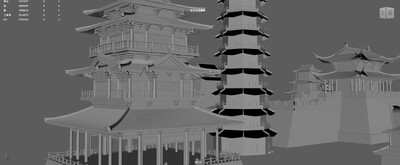 古代建筑群 古建筑模型-古代场景模型库-Maya(.ma/.mb)模型下载-cg模型网