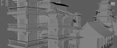 古代建筑群 古建筑模型-古代场景模型库-Maya(.ma/.mb)模型下载-cg模型网