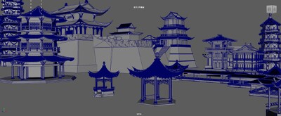 古代建筑群 古建筑模型-古代场景模型库-Maya(.ma/.mb)模型下载-cg模型网