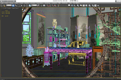 古代室内场景 古代书房模型-古代场景模型库-3ds Max(.max)模型下载-cg模型网