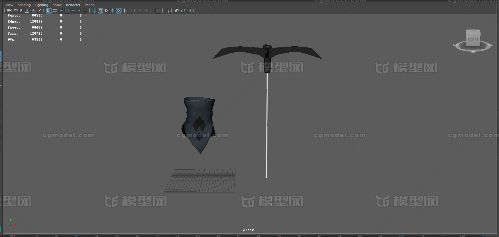 勾爪 勾子带绑定模型-冷兵器模型库-Maya(.ma/.mb)模型下载-cg模型网