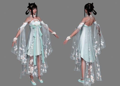 PBR 汉服美女模型-女人模型库-3ds Max(.max)模型下载-cg模型网