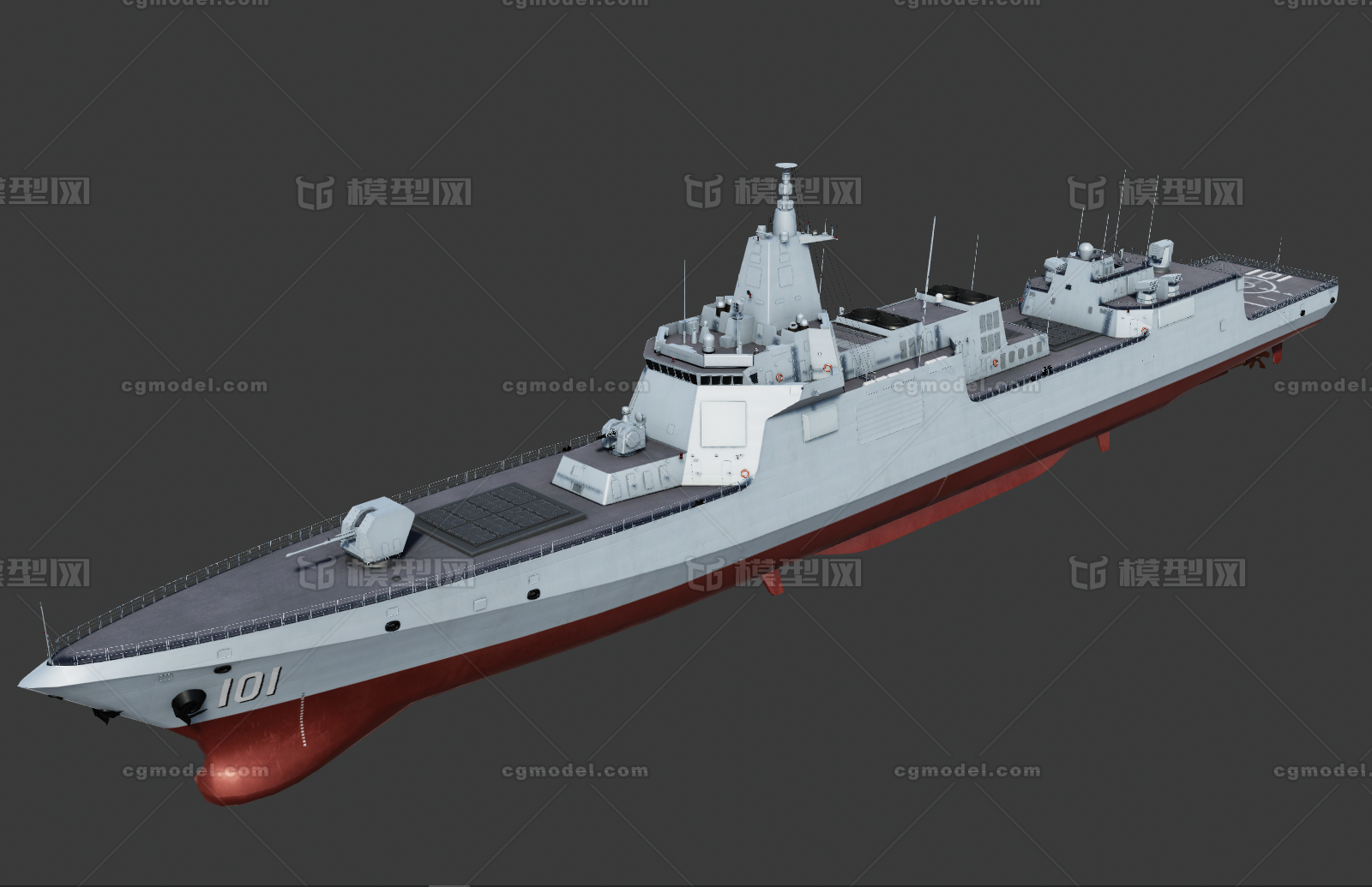 中国海军055型导弹驱逐舰 南昌号驱逐舰模型-军舰模型库-Maya(.ma/.mb)模型下载-cg模型网