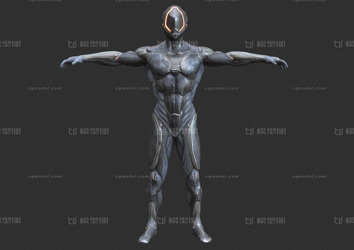 生化人 PBR次世代模型-男人模型库-FBX(.fbx)模型下载-cg模型网