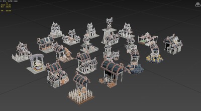 卡通场景 卡通商铺模型-场景部件模型库-3ds Max(.max)模型下载-cg模型网