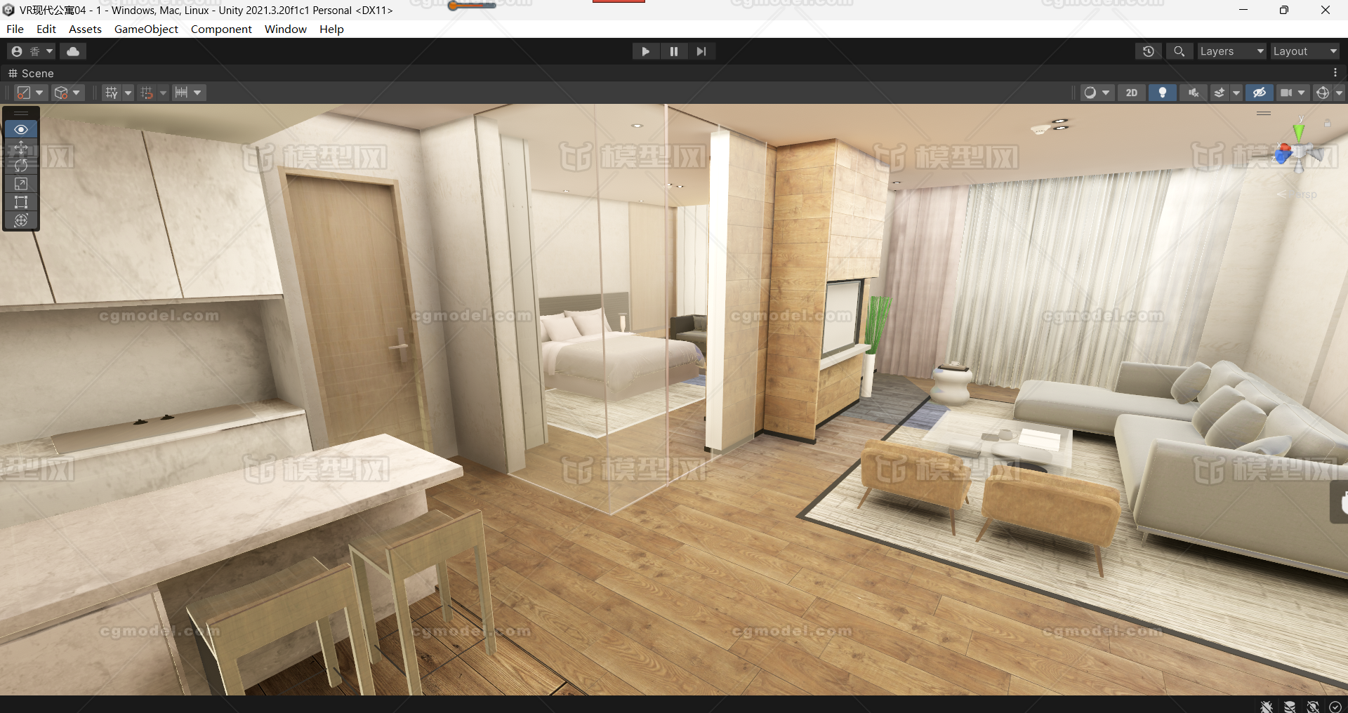 unity室内模型-客厅模型库-Unity模型下载-cg模型网