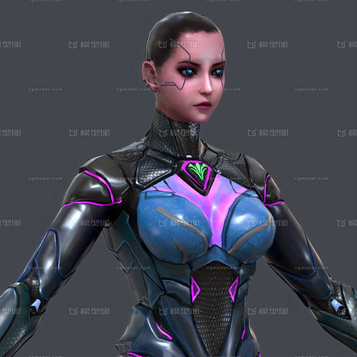 赛博朋克机器人 女性机器人模型 女人模型库 3ds Max Max 模型下载 Cg模型网