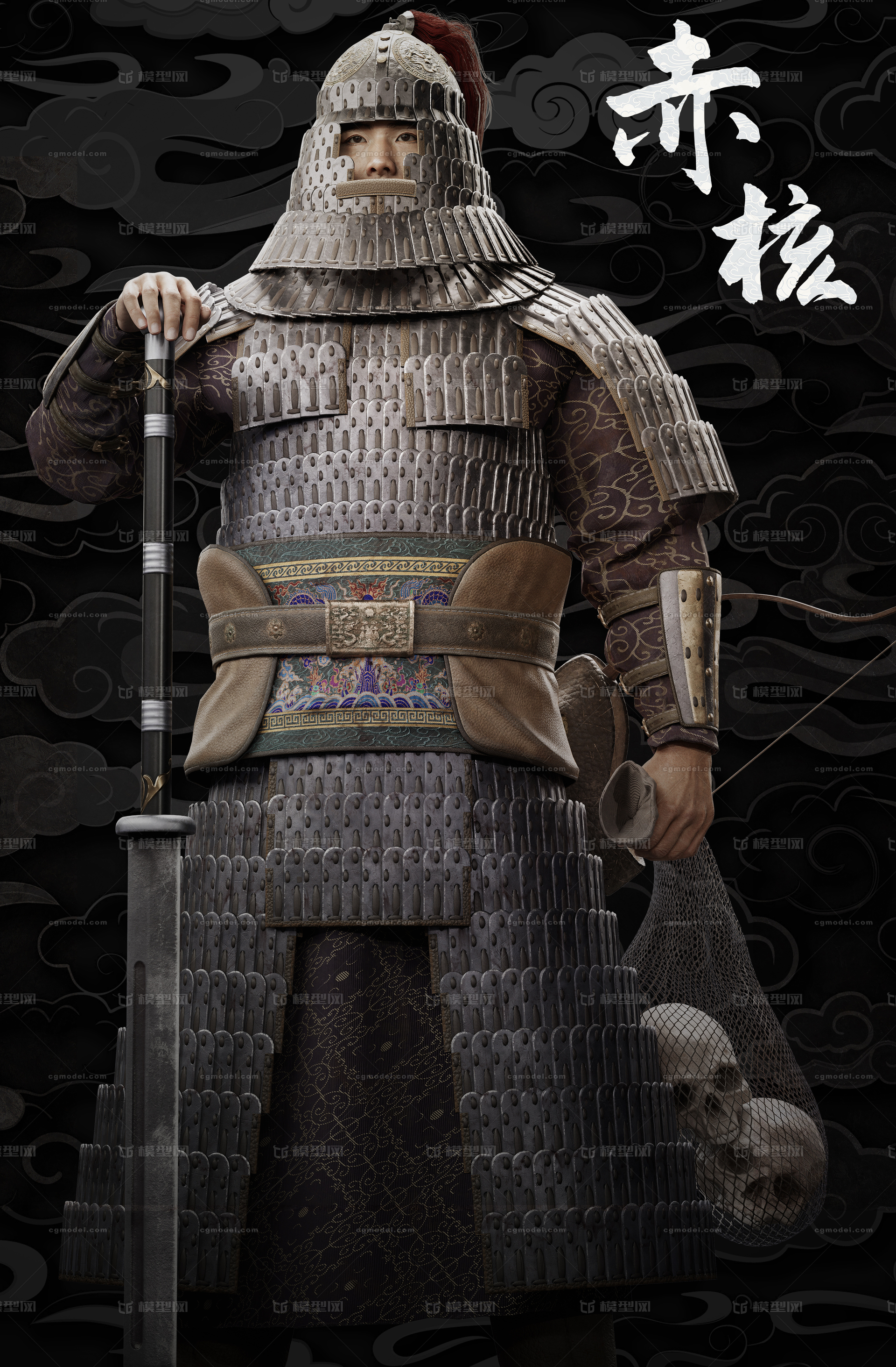 中国古代甲胄模型模型-穿戴服饰模型库-Maya(.ma/.mb)模型下载-cg模型网