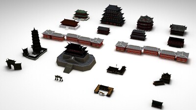 一些古建筑集合模型-历史建筑模型库-3ds Max(.max)模型下载-cg模型网