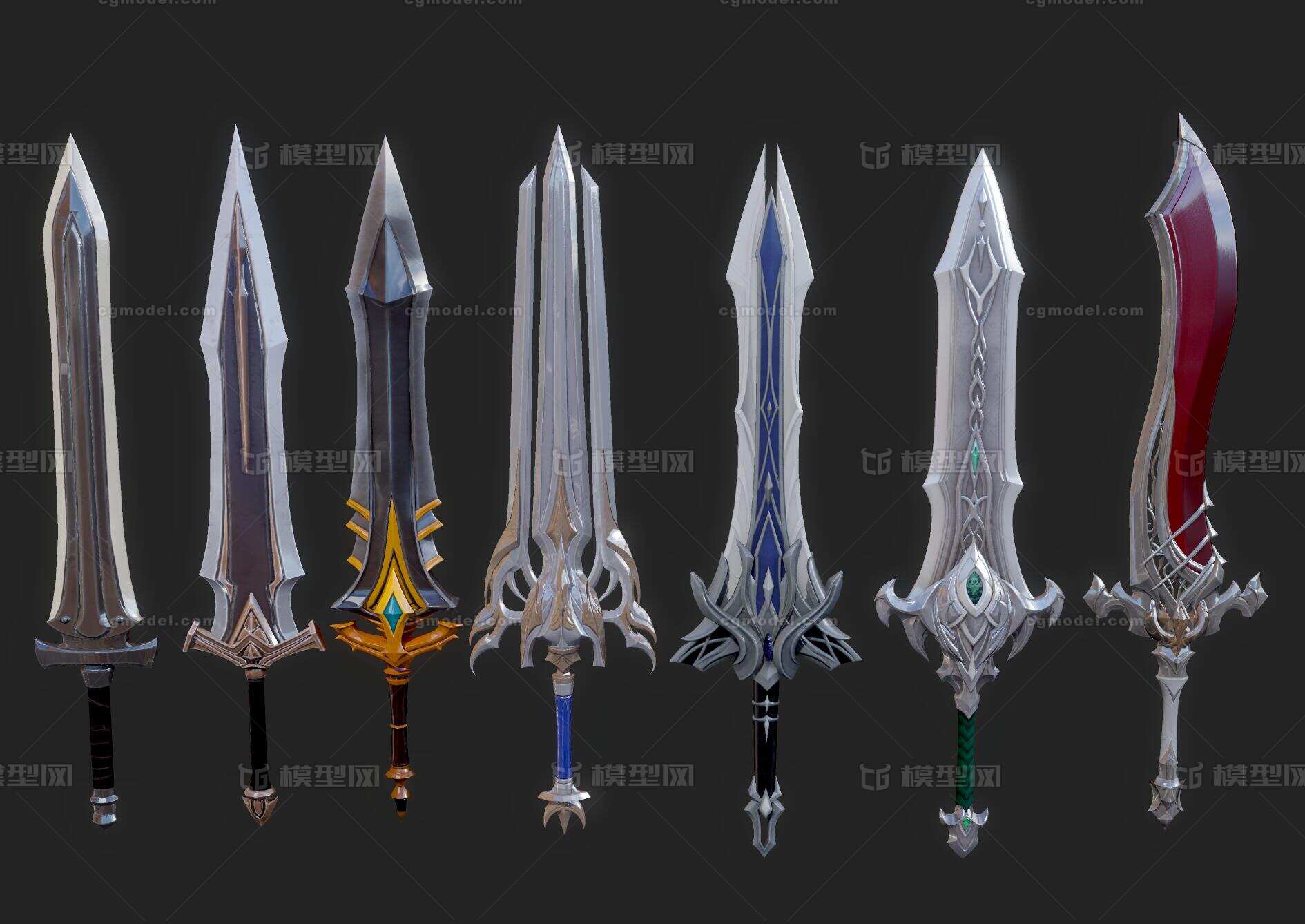 单手大剑 魔剑宝剑模型-冷兵器模型库-FBX(.fbx)模型下载-cg模型网