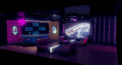 太空站太空酒吧宇宙餐厅太空餐厅外星酒吧模型-科幻场景模型库-Blender(.blend)模型下载-cg模型网