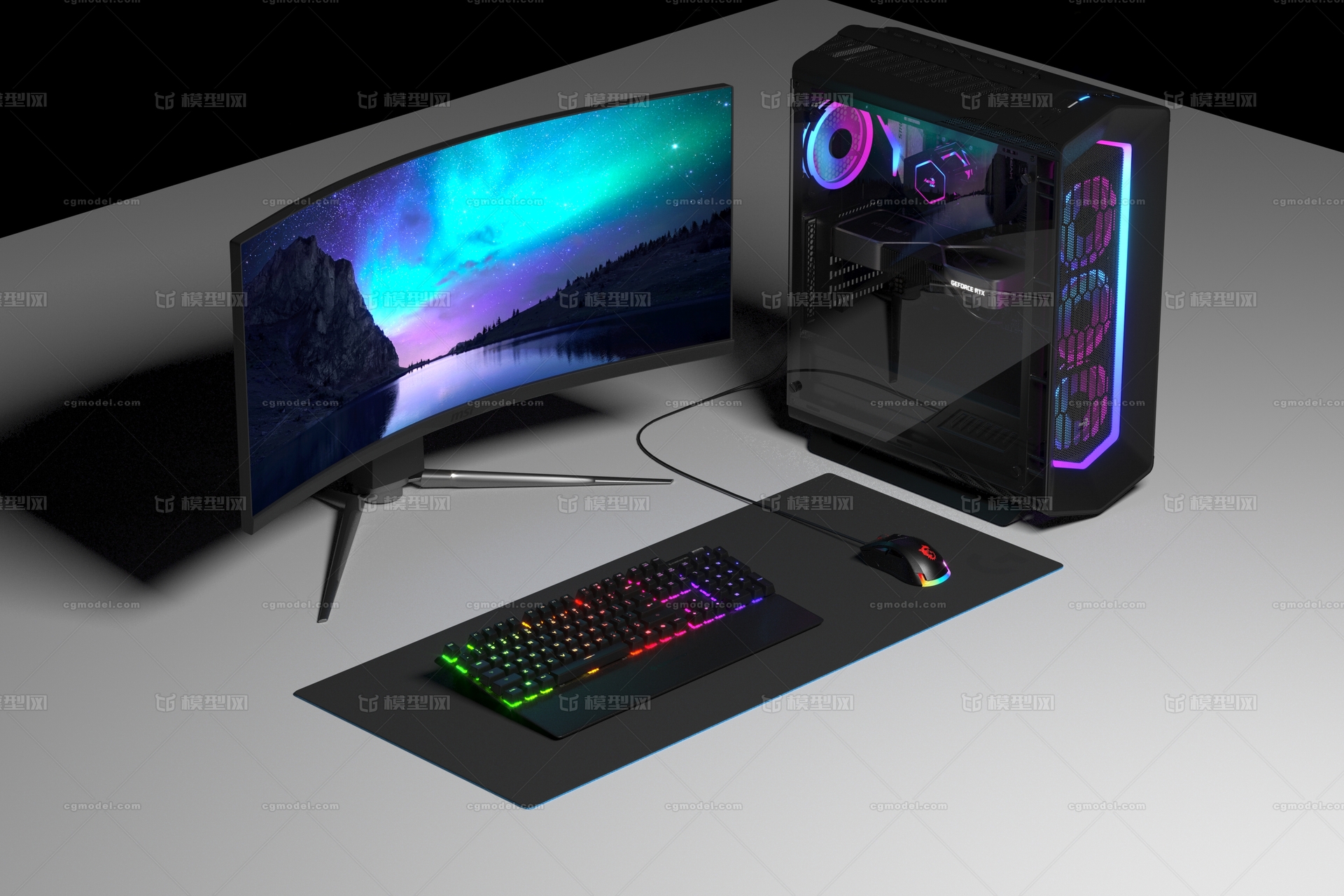 PC主机电脑模型-电脑设备模型库-3ds Max(.max)模型下载-cg模型网