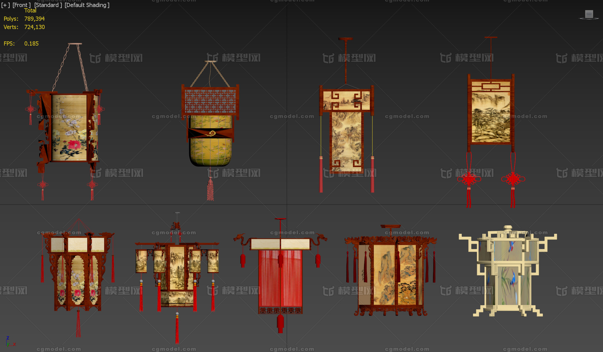 古代宫灯 圆形模型-戏曲模型库-3ds Max(.max)模型下载-cg模型网