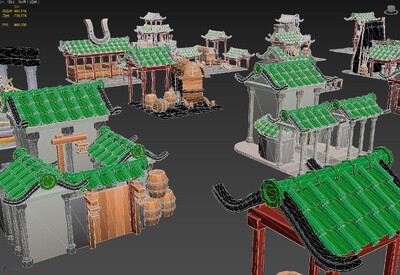 卡通建筑物 卡通场景模型-场景部件模型库-3ds Max(.max)模型下载-cg模型网