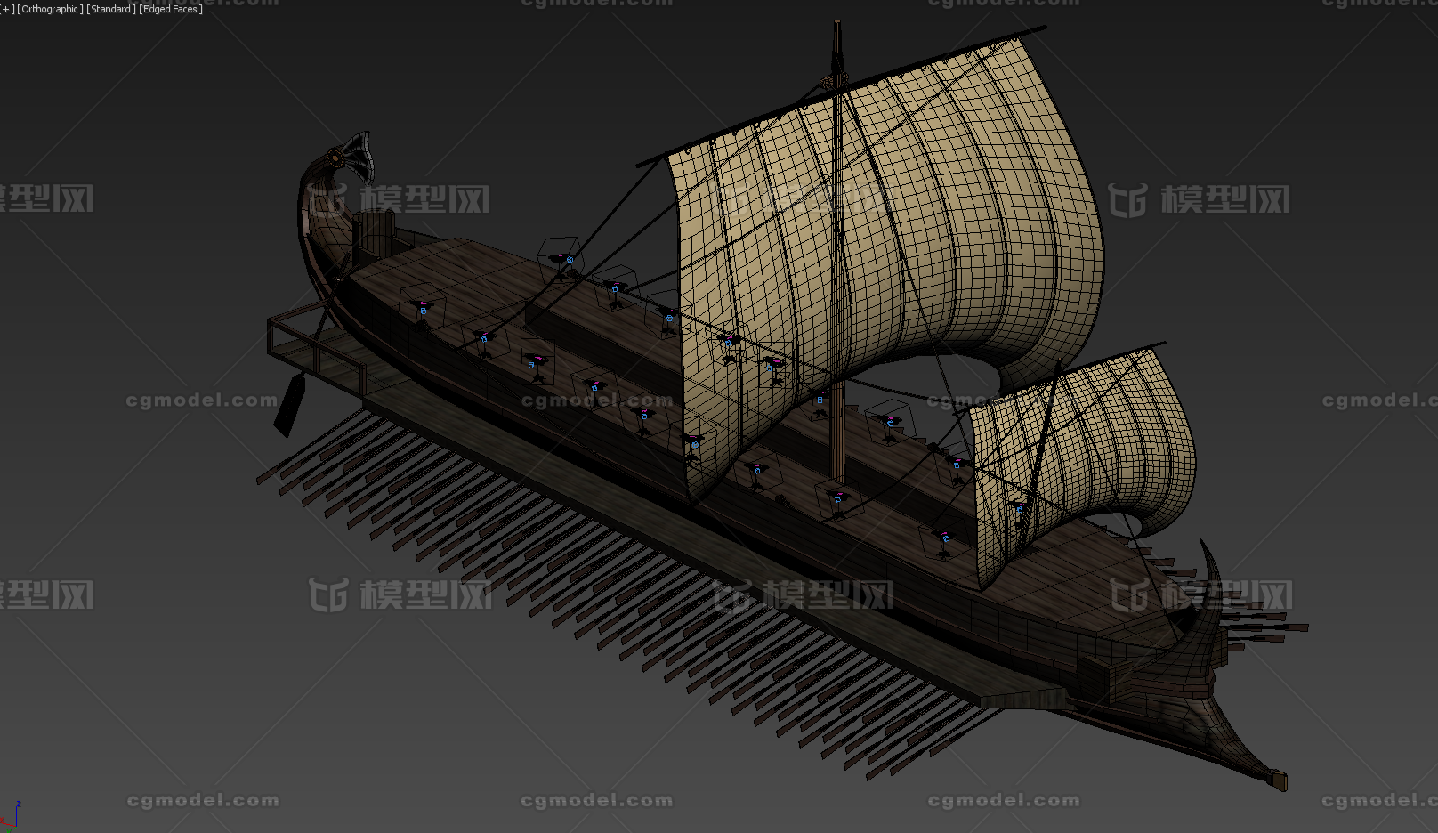 古代战船古船古战船远洋船模型-古代船/仿古船模型库-3ds Max(.max)模型下载-cg模型网