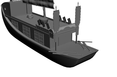 古代官船 木帆船模型-古代船/仿古船模型库-FBX(.fbx)模型下载-cg模型网