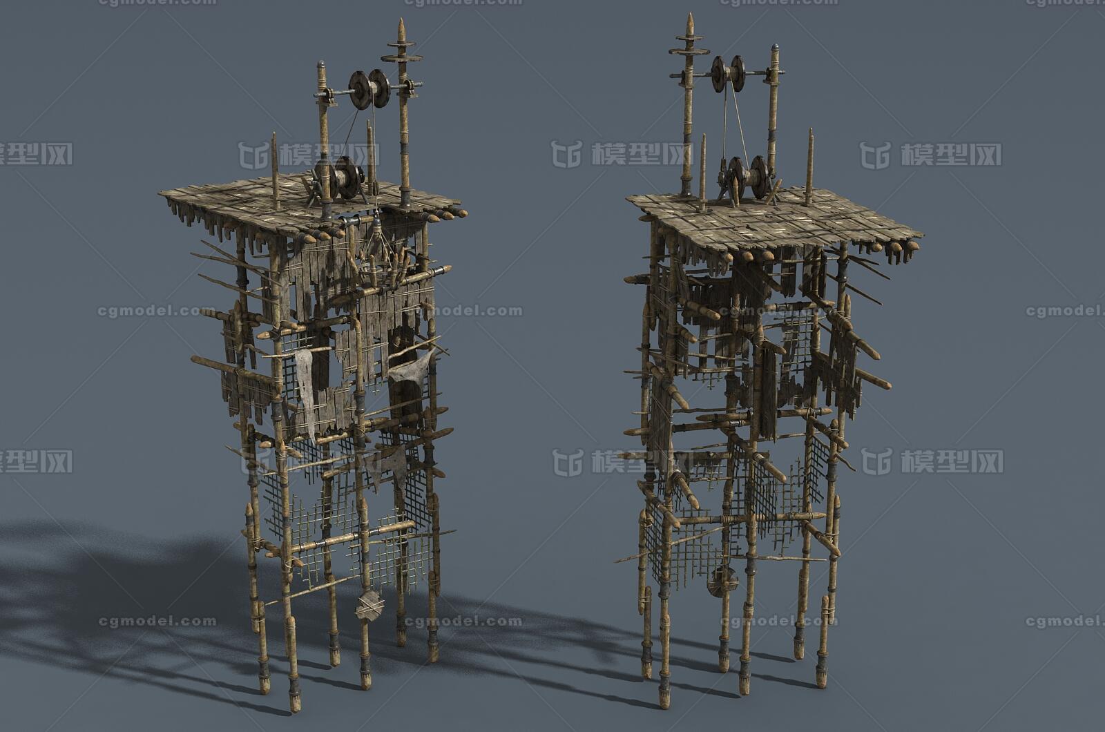 卡通 木架高台模型-场景部件模型库-FBX(.fbx)模型下载-cg模型网