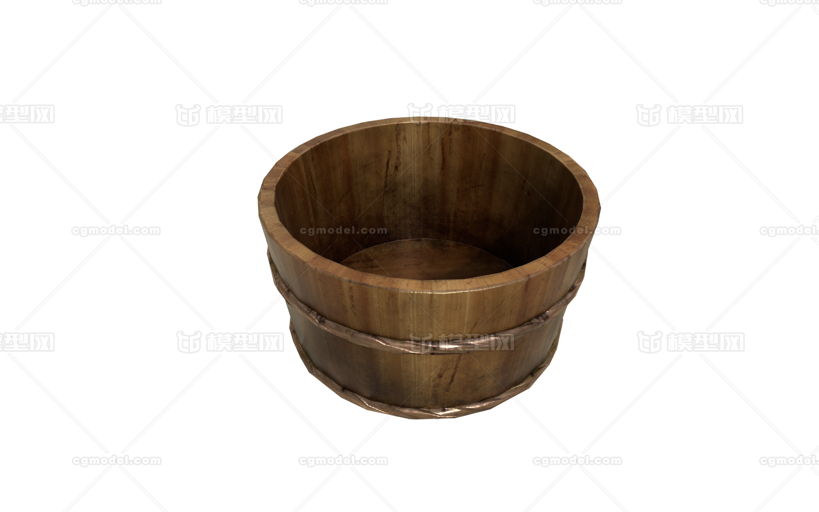 木盆 老旧木盆模型-饮具/器皿模型库-Maya(.ma/.mb)模型下载-cg模型网