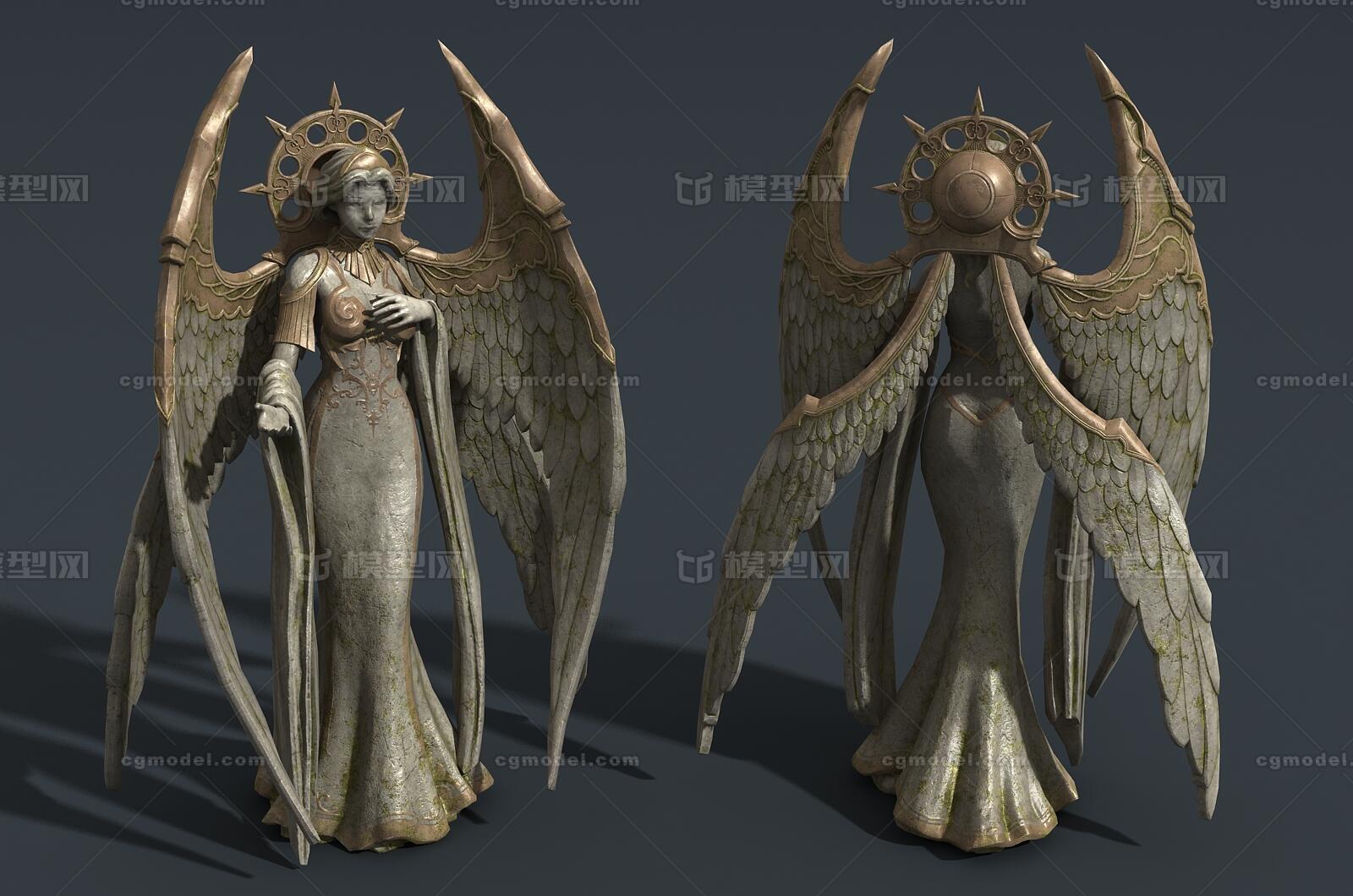 卡通 女神神像模型-神话雕塑模型库-FBX(.fbx)模型下载-cg模型网