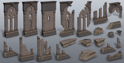 次世代场景 场景部件模型-古代场景模型库-3ds Max(.max)模型下载-cg模型网