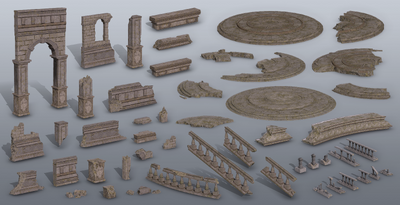 次世代场景 场景部件模型-古代场景模型库-3ds Max(.max)模型下载-cg模型网