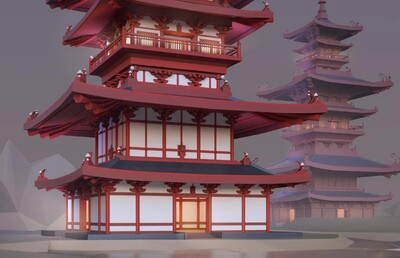 FBX中国风房屋古代建筑塔楼牌坊门楼院墙茅草屋木屋Unity模型-场景部件模型库-FBX(.fbx)模型下载-cg模型网