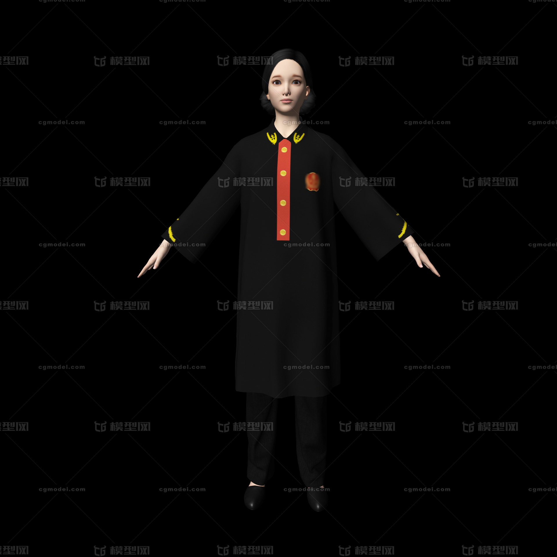 法官 法袍模型-女人模型库-Maya(.ma/.mb)模型下载-cg模型网