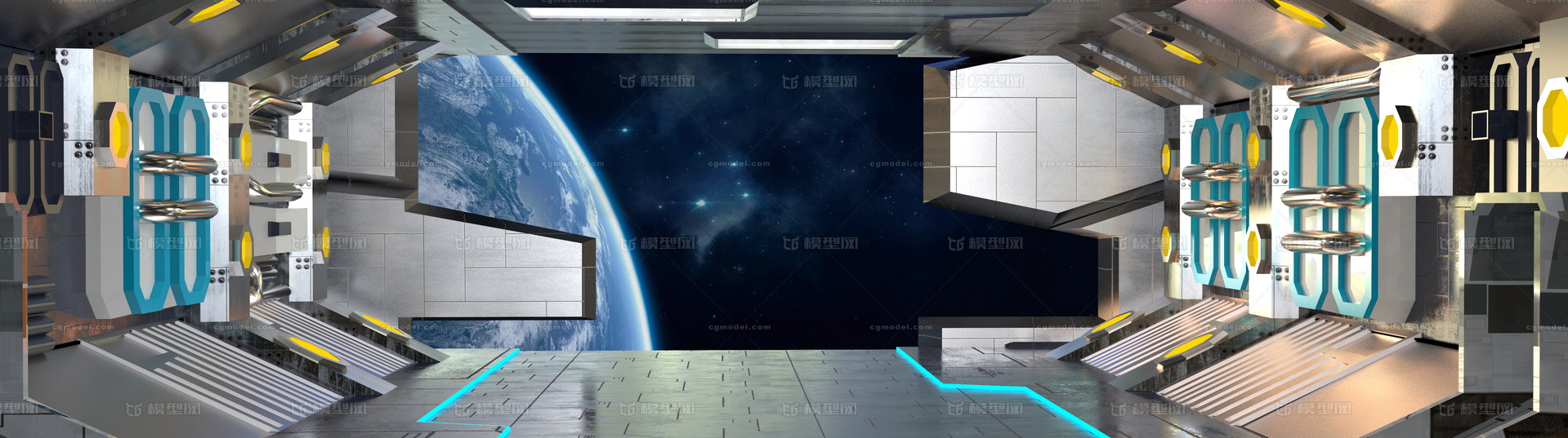 科幻空间 科幻走廊模型-宇宙飞船模型库-Maya(.ma/.mb)模型下载-cg模型网