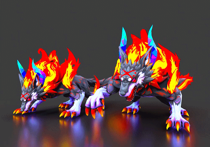 赤炎魔狼 动画模型-神话类模型库-FBX(.fbx)模型下载-cg模型网