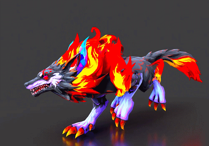 赤炎魔狼 动画模型-神话类模型库-FBX(.fbx)模型下载-cg模型网
