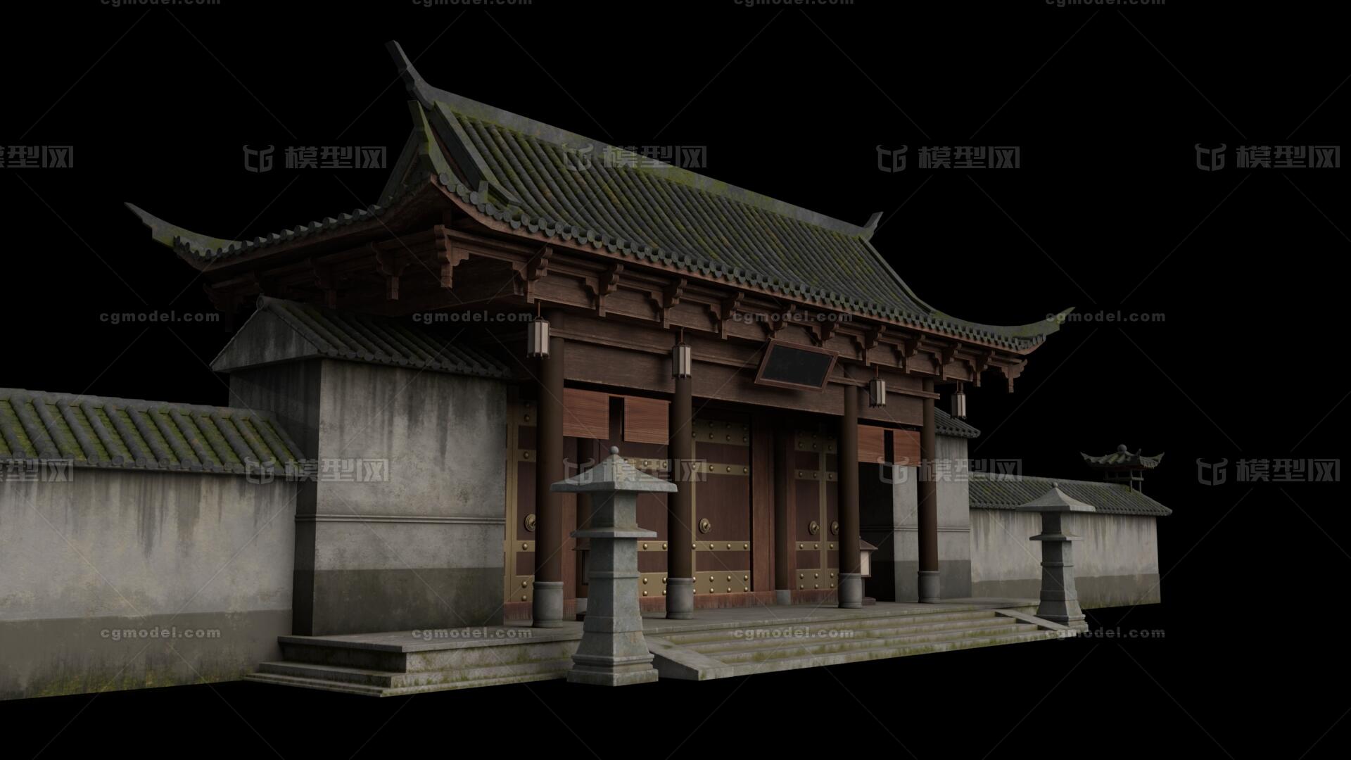 王府大门 古建筑大门模型-古代场景模型库-FBX(.fbx)模型下载-cg模型网