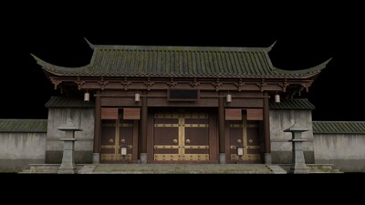 王府大门 古建筑大门模型-古代场景模型库-FBX(.fbx)模型下载-cg模型网