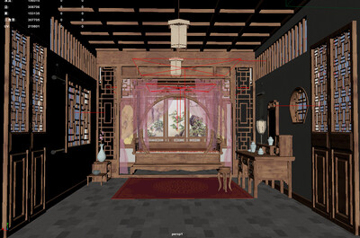 古代小姐闺房房间模型模型-古代场景模型库-Maya(.ma/.mb)模型下载-cg模型网